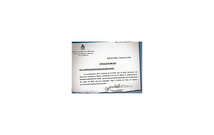 ámbito.com | La circular de la Secretaría de Agricultura llegó a los despachosde exportaciones y hasta fue publicada en la Weborganismo oficial.