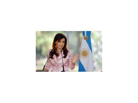Cristina Fernández de Kirchner durante el anuncio en la Quinta de Olivos.