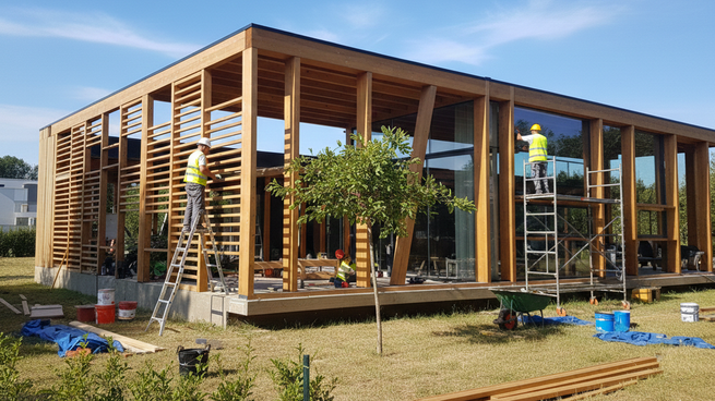 Vivienda unifamiliar en madera: sistema constructivo liviano con estructura visible, cerramientos eficientes y ejecución en seco