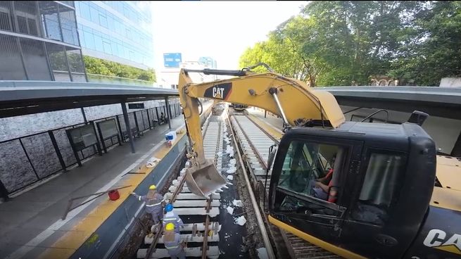 Continúan las obras en las vías del tren Mitre.