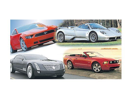 Los diplomáticos no sólo deberán pagar impuestos para vender aquí los autos ingresados. Algunos modelos directamente no podrán ser importados -por lo que ningún argentino en el futuro podrá tenerlos-. En esa lista de prohibidos figuran (de izq.der.) el Mustang Giugiaro, el Pagani Zonda, Cadillac y Ford Mustang Convertible.