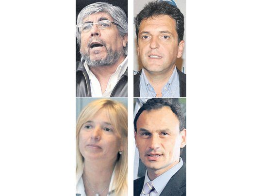 Hugo Moyano, Sergio Massa, Cristina Álvarez Rodríguez, Pablo Bruera