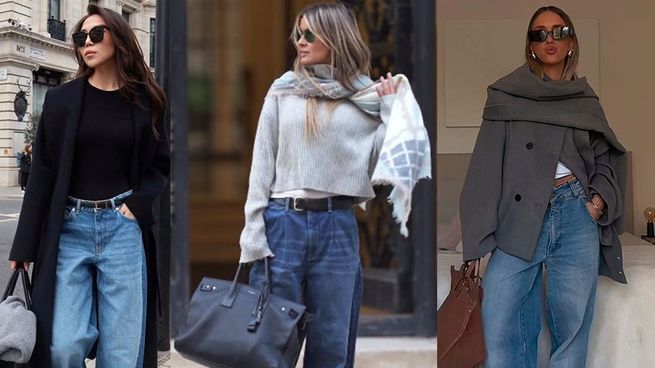 Una de las claves va a ser el contraste, los jeans amplios se van a combinar con prendas más estructuradas en la parte superior.