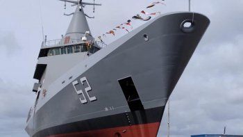 botaron el primer patrullero oceanico construido en francia para la armada argentina