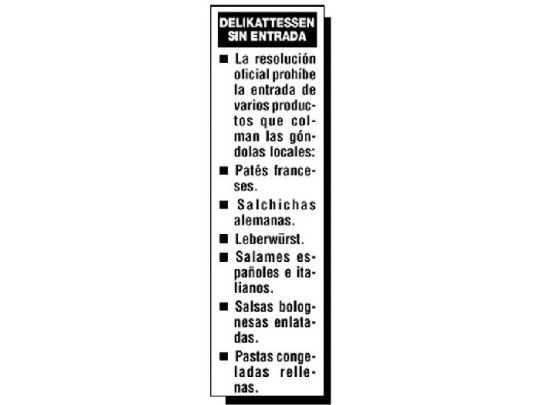 No ingresan desde hoy las delikattessen