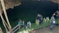 Grupos especializados retiraron el cuerpo del argentino muerto en la profundidad del cenote
