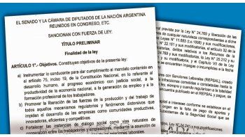 Borrador. El texto del proyecto de ley, al que tuvo acceso este diario, cuenta con 145 artículos desplegados en 56 páginas. Contempla bajas en el costo laboral y hasta nuevas modalidades de contratación simplificadas.