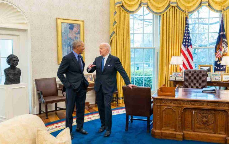 El encuentro entre Barack Obama y el presidente Joe Biden.