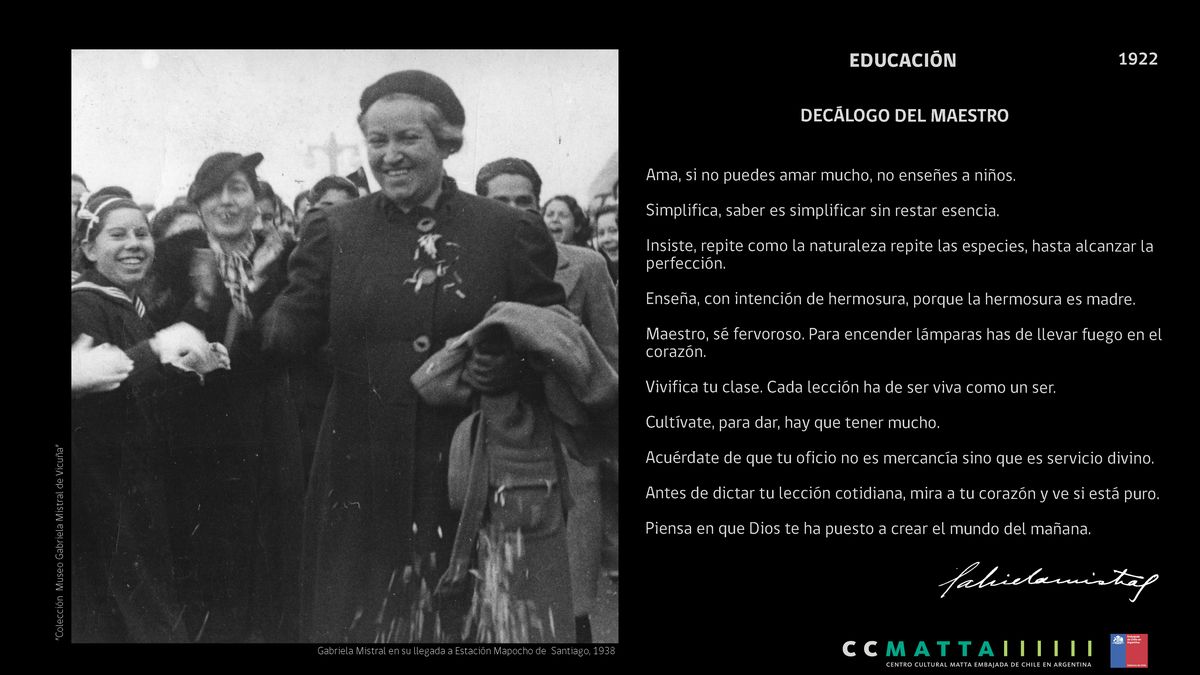 Exposicion De Gigantografias Con La Prosa De Gabriela Mistral