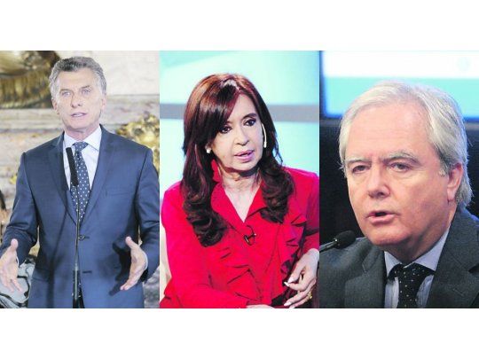 Mauricio Macri, Cristina de Kirchner y Federico Pinedo.