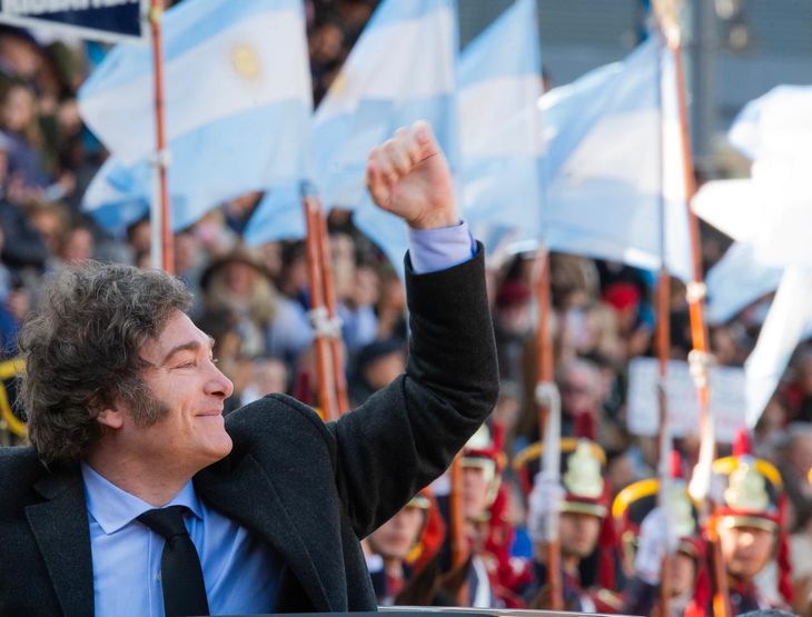 Javier Milei en el predio de la Sociedad Rural Argentina de Palermo.