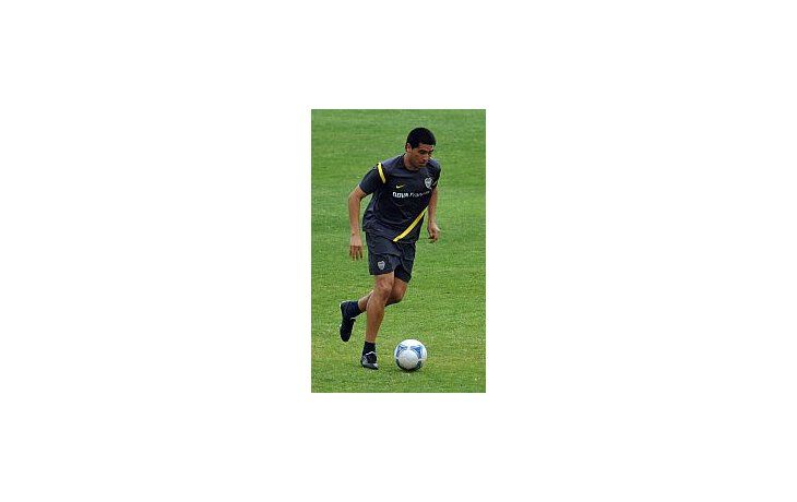 Riquelme volvió a ponerse los botines en la última práctica de Boca.