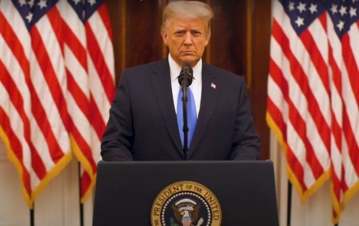Donald Trump, en su último discurso como presidente de Estados Unidos.&nbsp;