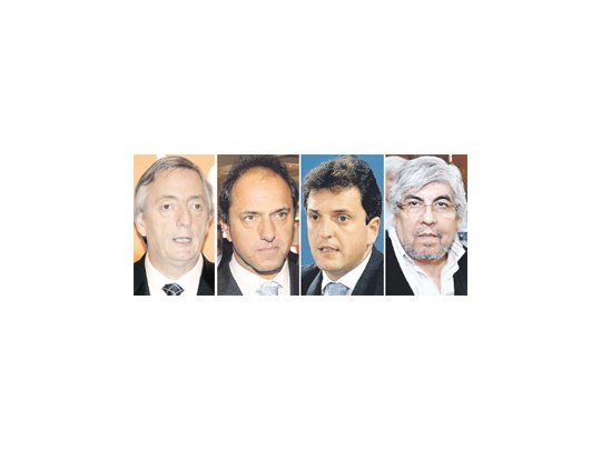 Néstor Kirchner, Daniel Scioli, Sergio Massa, Hugo Moyano