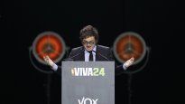 Javier Milei dio un encendido discurso en un acto del Vox.&nbsp;
