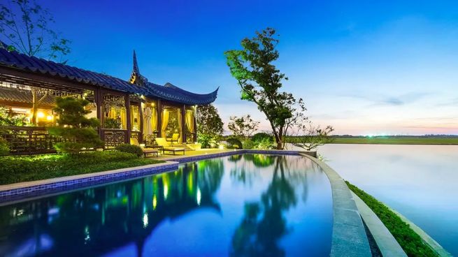 La Mansión Taohuayuan está ubicada en la ciudad de Suzhou, cerca de Shangai, China.
