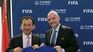 The president of Wanda, Dalian Wanda with the head of FIFA Gianni Infantino, when in 2016 the Chinese giant became an official sponsor of the world football regulatory body. The president of Wanda, Dalian Wanda with the head of FIFA Gianni Infantino, when in 2016 the Chinese giant became an official sponsor of the world football regulatory body.