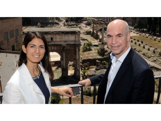 Rodríguez Larreta se reunió también con la alceldesa de Roma, Virginia Raggi.