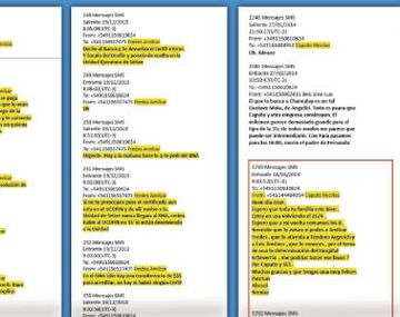 Los chats que mostró Cristina y que  reclamó investigar