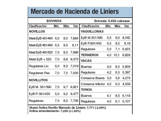 Vacas registraron pérdidas del 3,5%