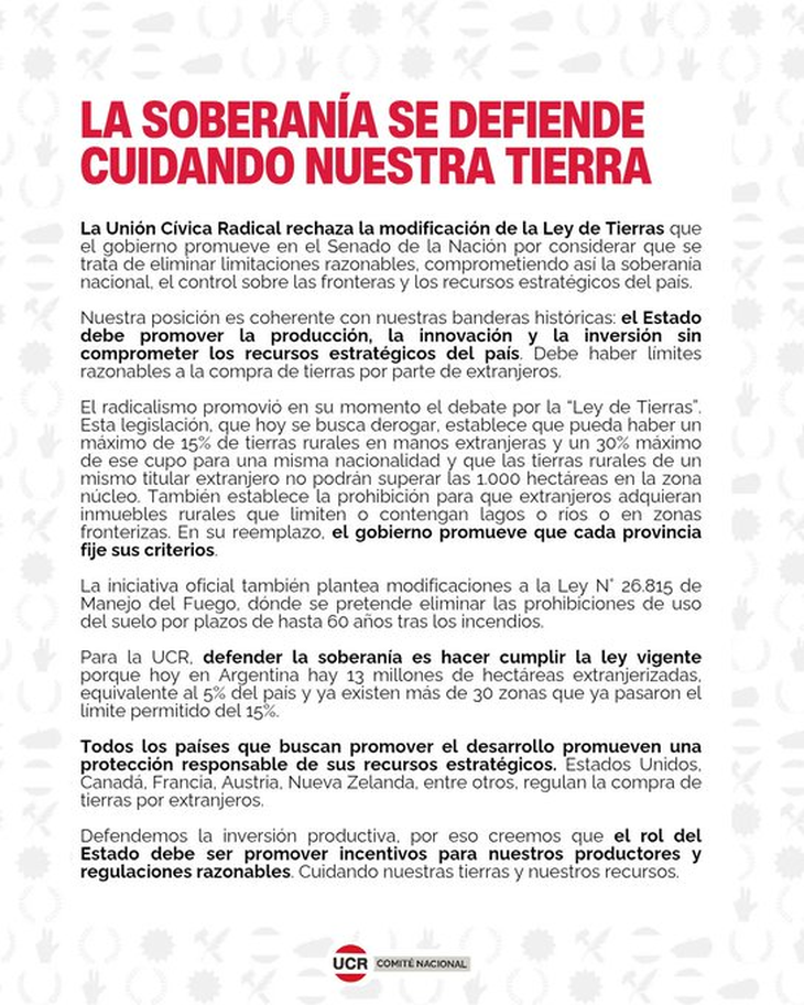 Comunicado del Comit&eacute; Nacional de la UCR.