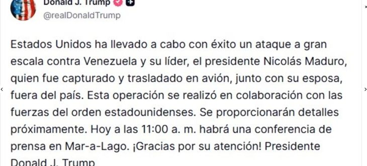 El mensaje de Donald Trump. El mensaje de Donald Trump.