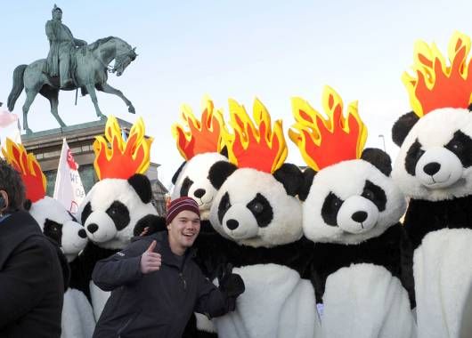 Los difraces dijeron presente durante la manifestación