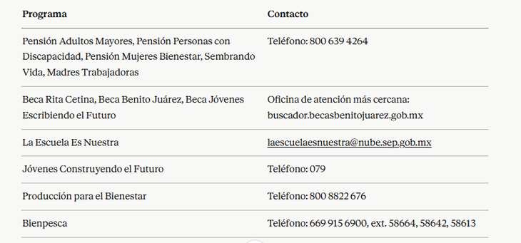 Cada programa social cuenta con una línea de contacto directa para agilizar la reposición del plástico y garantizar el cobro del apoyo Cada programa social cuenta con una línea de contacto directa para agilizar la reposición del plástico y garantizar el cobro del apoyo