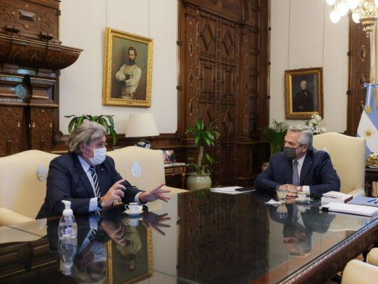José Luis Ramón y Alberto Fernández, en la Casa Rosada.