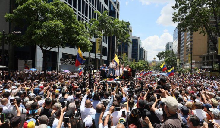Demonstration this Wednesday organized by María Corina Machado in protest against the reelection of Nicolás Maduro.