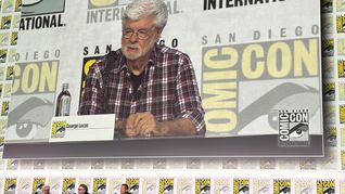 George Lucas durante la conferencia de prensa de ayer en la Comic Con de San Diego.