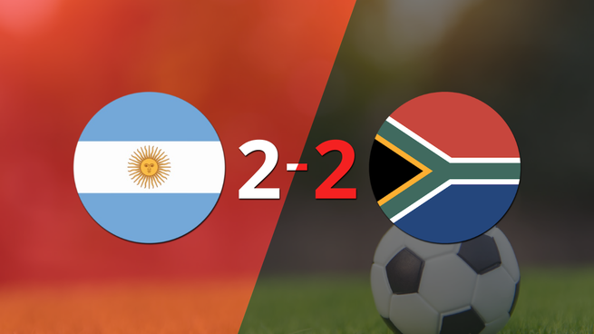 Muchos goles en el empate a 2 entre Argentina y Sudáfrica