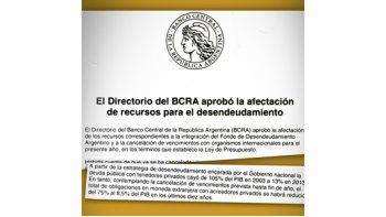 ámbito.com | Comunicado del Central explicando que pese al  adelanto de los pagos, igual se podrá mantener la política cambiaria.