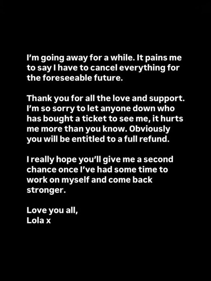Lola Young got off the Argentine Lollapaloza and canceled all her scheduled presentations