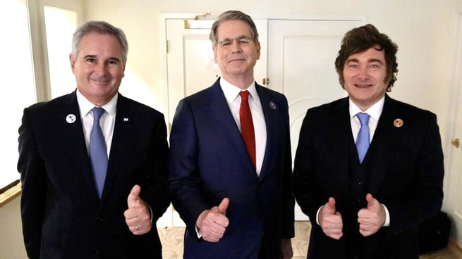 Javier Milei y el canciller Pablo Quirno se reunieron con el secretario del Tesoro de Estados Unidos, Scott Bessent.