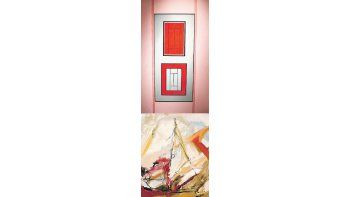 A la izquierda, Serie III-Color, de Lorena Fernández. Arriba, “A la deriva”, de Gisela Gaffoglio. Ambas artistas exponen en estos días en el Centro Cultural Borges.