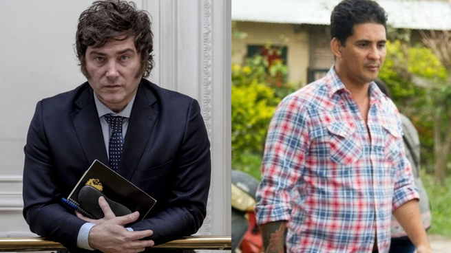 Javier Milei y Gerardo González, acusado de abuso sexual.