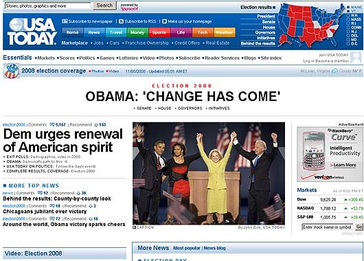 Portada del diario norteamericano USA Today