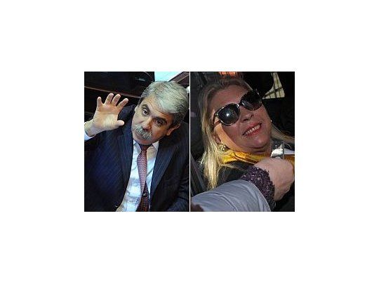 Aníbal Fernández y Elisa Carrió