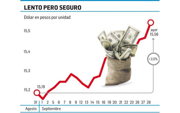 El dólar, en máximo desde marzo: $15,56