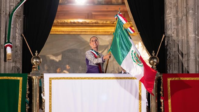 Claudia Sheinbaum tras dar su primer Grito de Independencia.