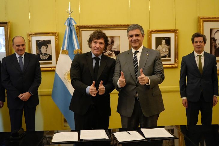 Javier Milei junto a Jorge Macri. Javier Milei junto a Jorge Macri.