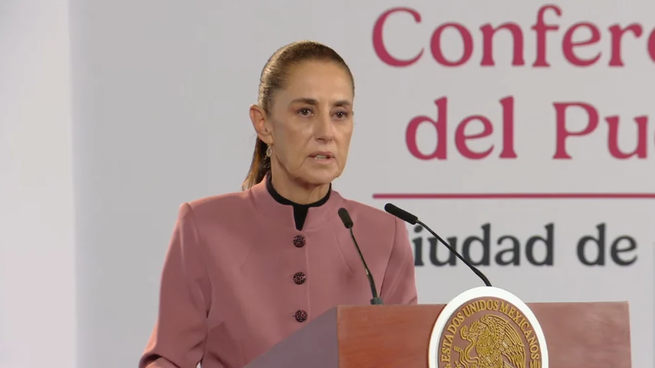 Claudia Sheinbaum, en la Mañanera del Pueblo de este martes.