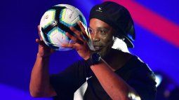 Happy.  Ronaldinho celebrated the arrival of his son in Barcelona.