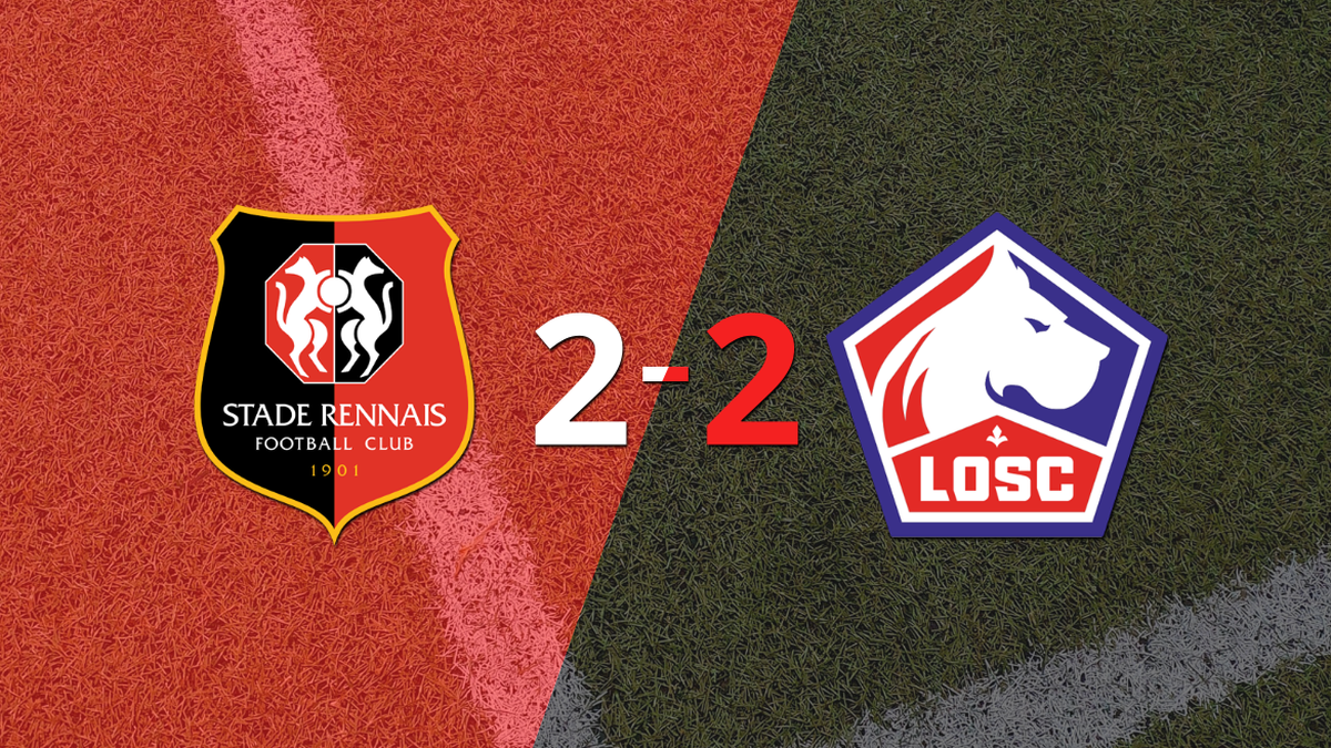 Stade Rennes drew 2-2 at home with Lille
