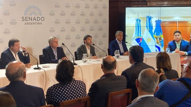 Los gobernadores Alberto Weretilneck (Río Negro), Sergio Ziliotto (La Pampa), Ignacio Torres&nbsp;(Chubut),&nbsp;Rolando Figueroa (Neuquén) y&nbsp;Claudio Vidal (Santa Cruz).