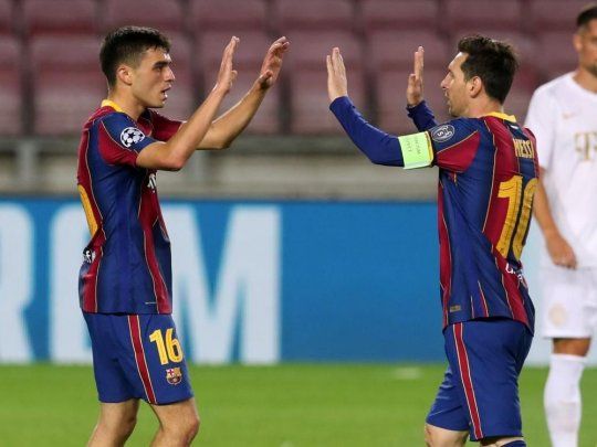 Pedri y Messi, protagonistas de la victoria de Barcelona.