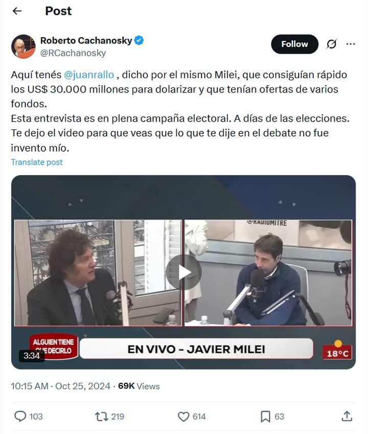 Durante la campaña presidencial el presidente Milei aseguró que contaba con el respaldo de inversores dispuestos a aportar u$d 30.000 millones para que argentina dolarizara su economía Durante la campaña presidencial el presidente Milei aseguró que contaba con el respaldo de inversores dispuestos a aportar u$d 30.000 millones para que argentina dolarizara su economía