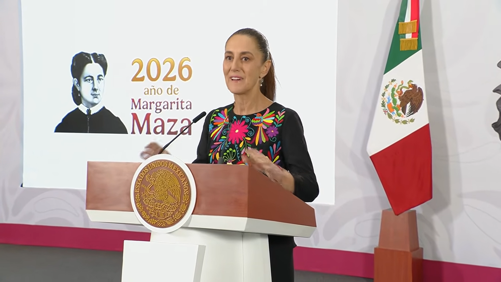 Claudia Sheinbaum en la Mañanera del Pueblo de este jueves.