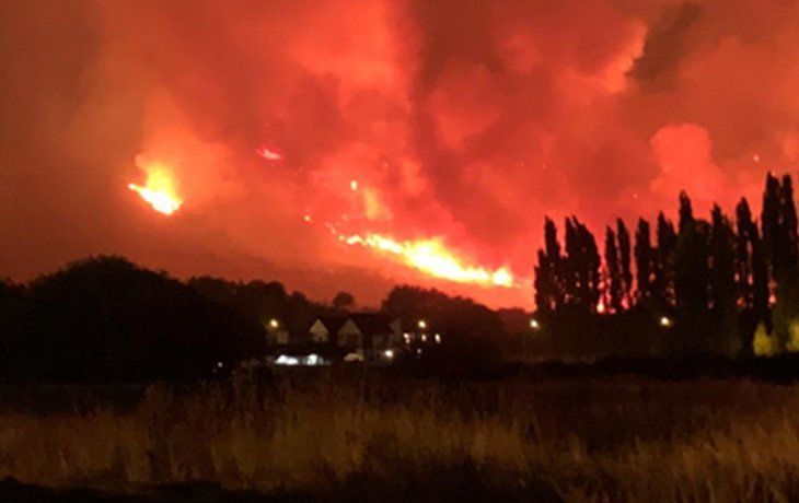 El incendio consumió pastizales y vegetación baja de la zona, pero no&nbsp;alcanzó la zona boscosa.
